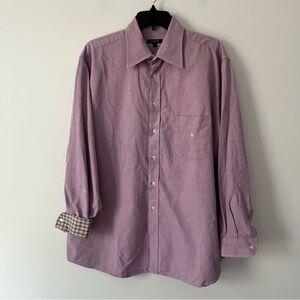 Burberry Nova Check Button Up Dress Shirt Pink 43 / XL